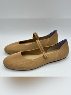 Rothy’s The Square Mary Jane Wren Tan Knit Ballet Flats Women’s Size